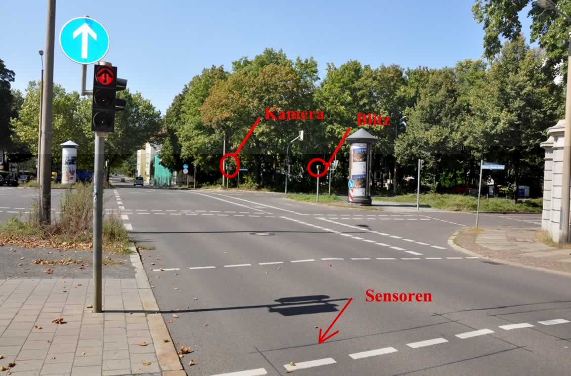 Rote Ampel überfahren - Chancen bei Ampelblitzern in Leipzig
